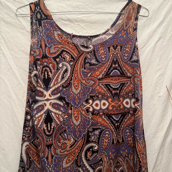 Women’s Peck & Peck L Purple Paisley 2 piece tank top w/ kimono style cover - Picture 5 of 12